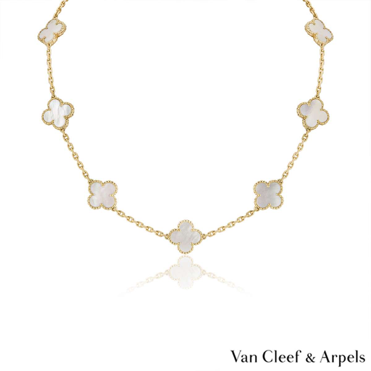 Van Cleef & Arpels Yellow Gold Vintage Alhambra Necklace VCARA42800 ...